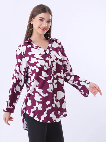 Printed V-neck shirt