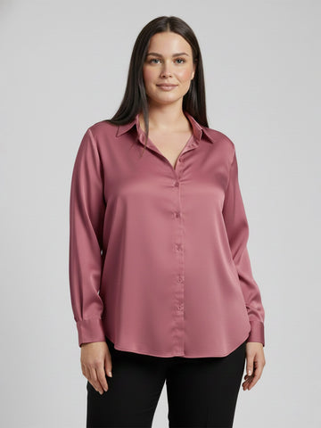 Satin shirt with cuff sleeve