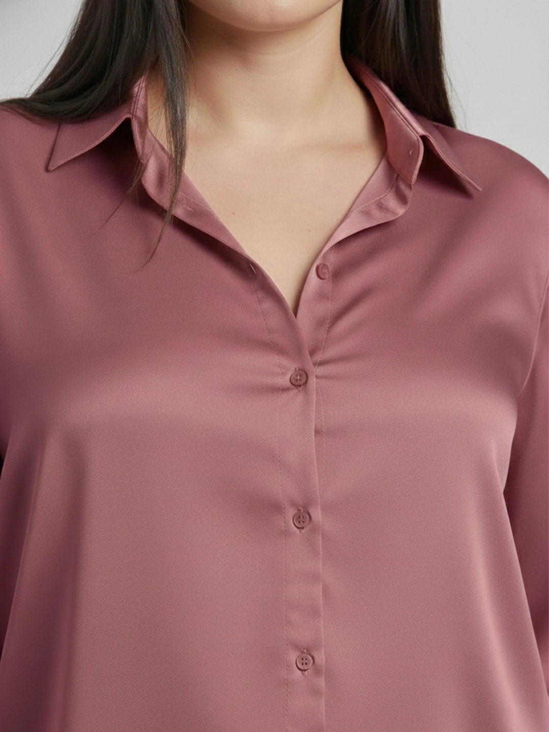 Satin shirt with cuff sleeve