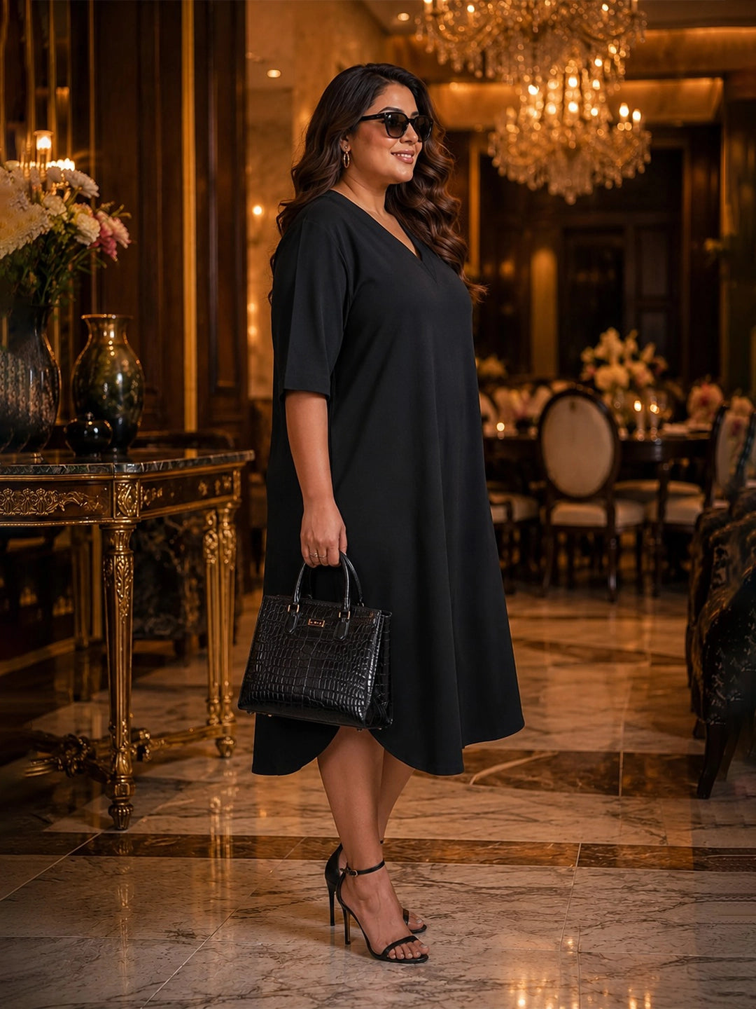 black valentino dress — back view