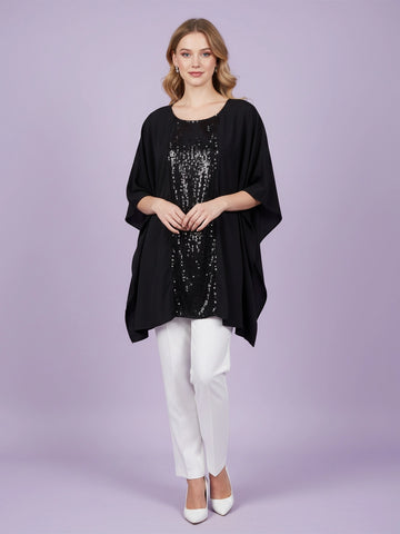 Sequin embellished kaftan top
