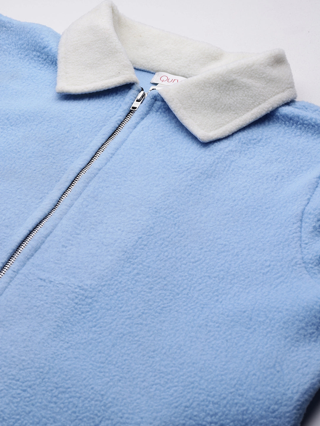 Light blue fleece jacket with full sleeve