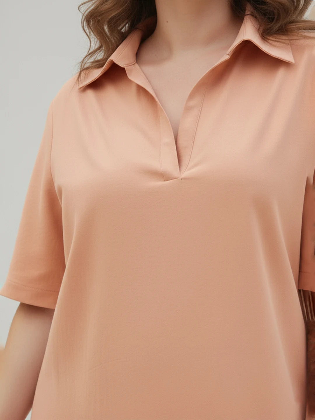Rust poplin Colorblock oversize dress