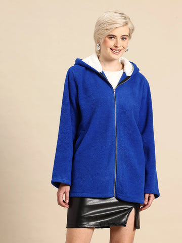 Royal blue fleece jacket hoodie