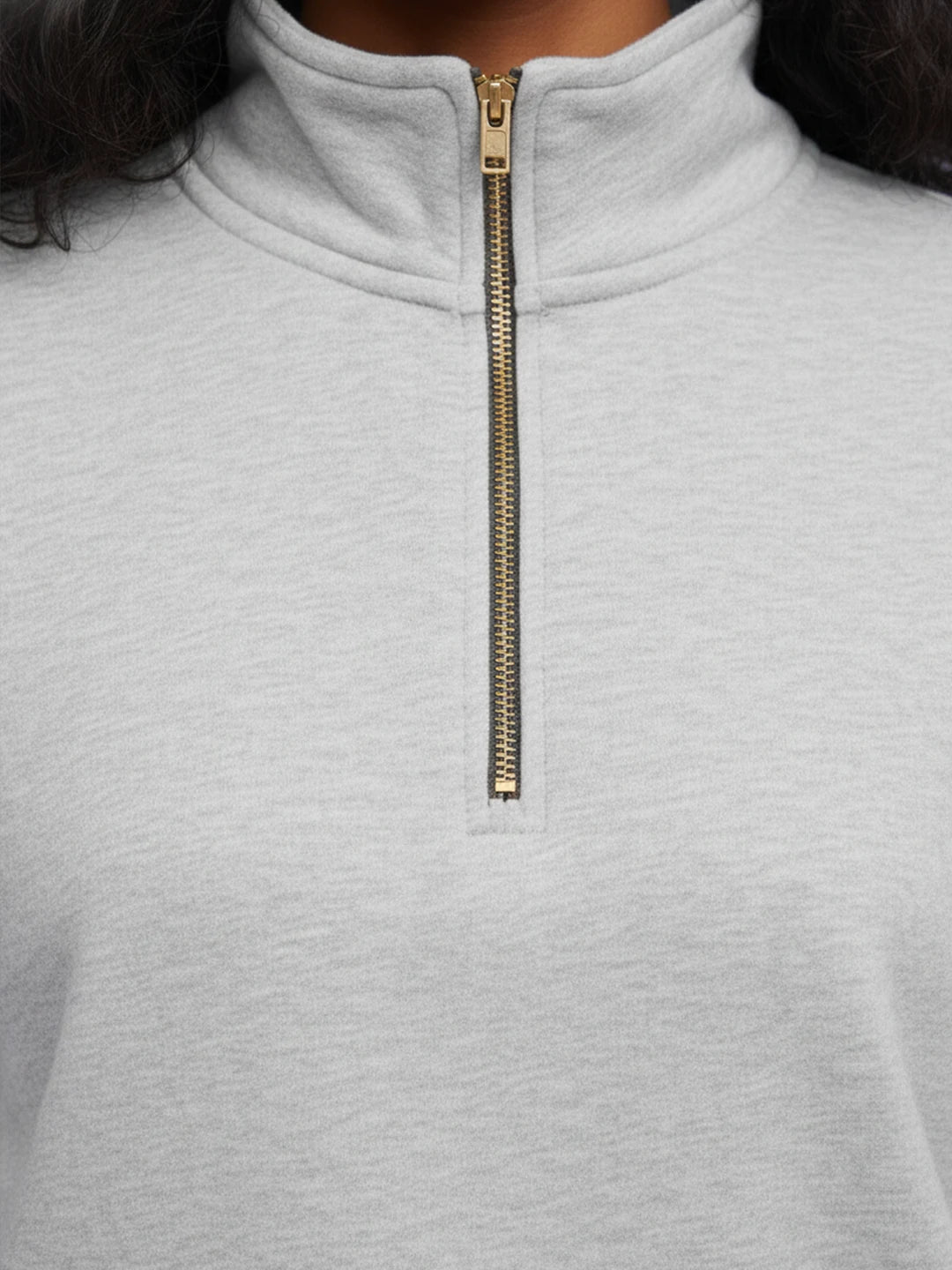 Grey fleece zipper sweatshirt