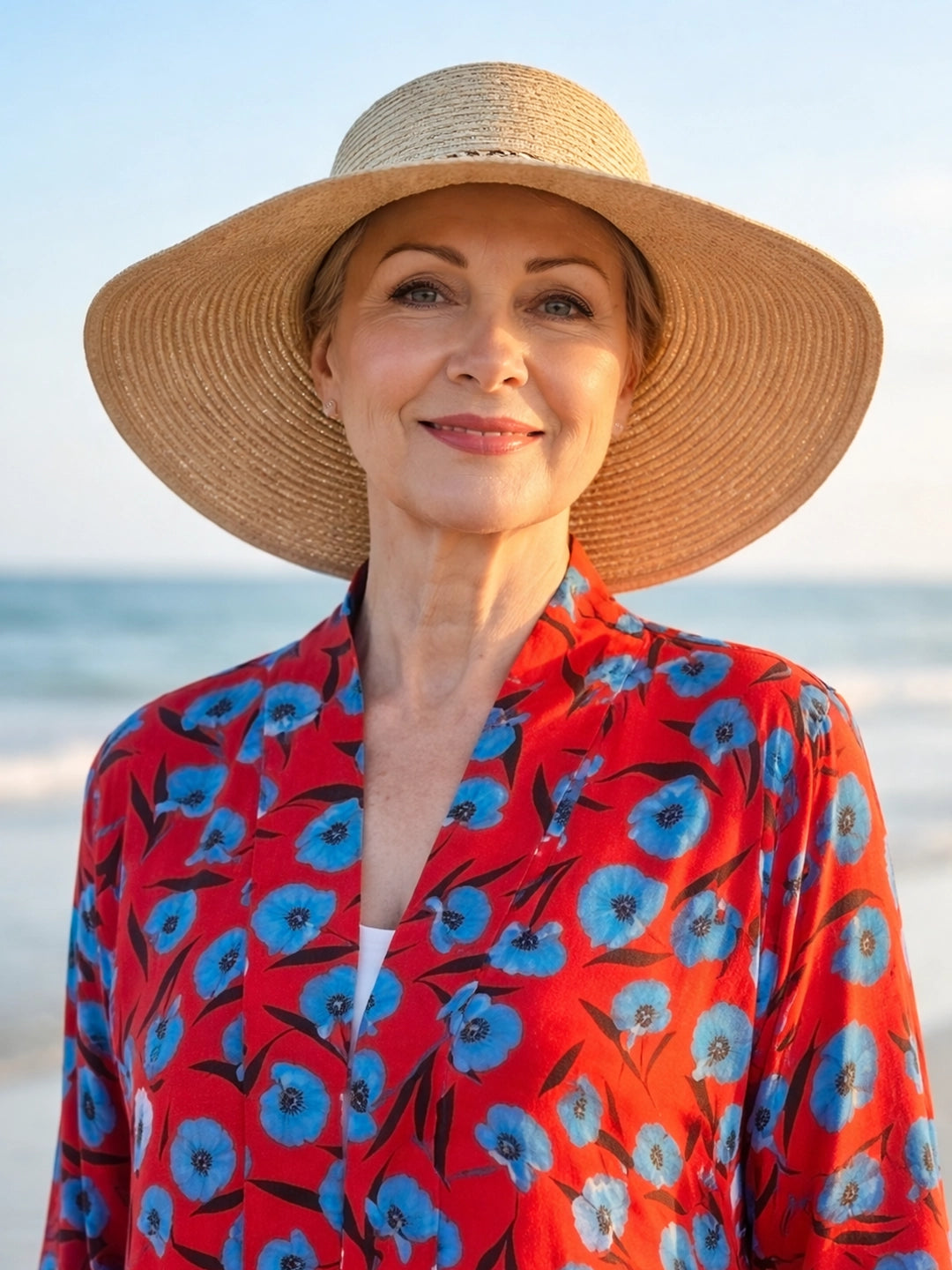 Silkblend floral long shrug