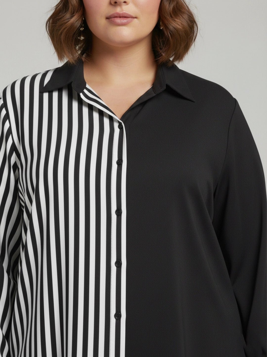 Stripe printed black shirt
