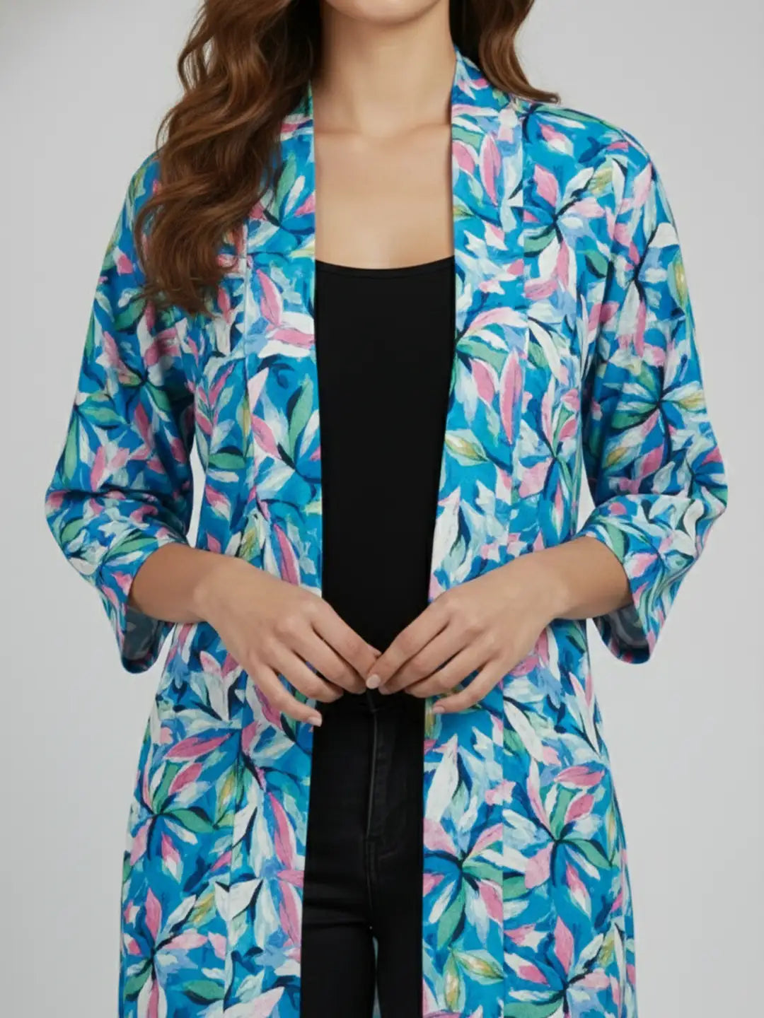 Silkblend Floral longline shrug