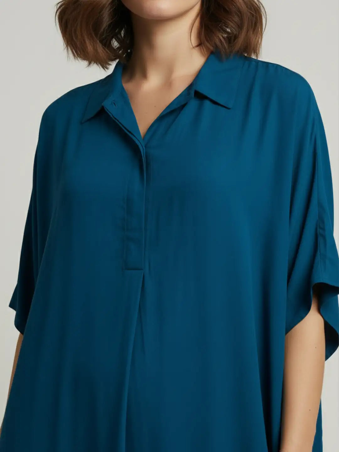 Teal rayon oversize dress