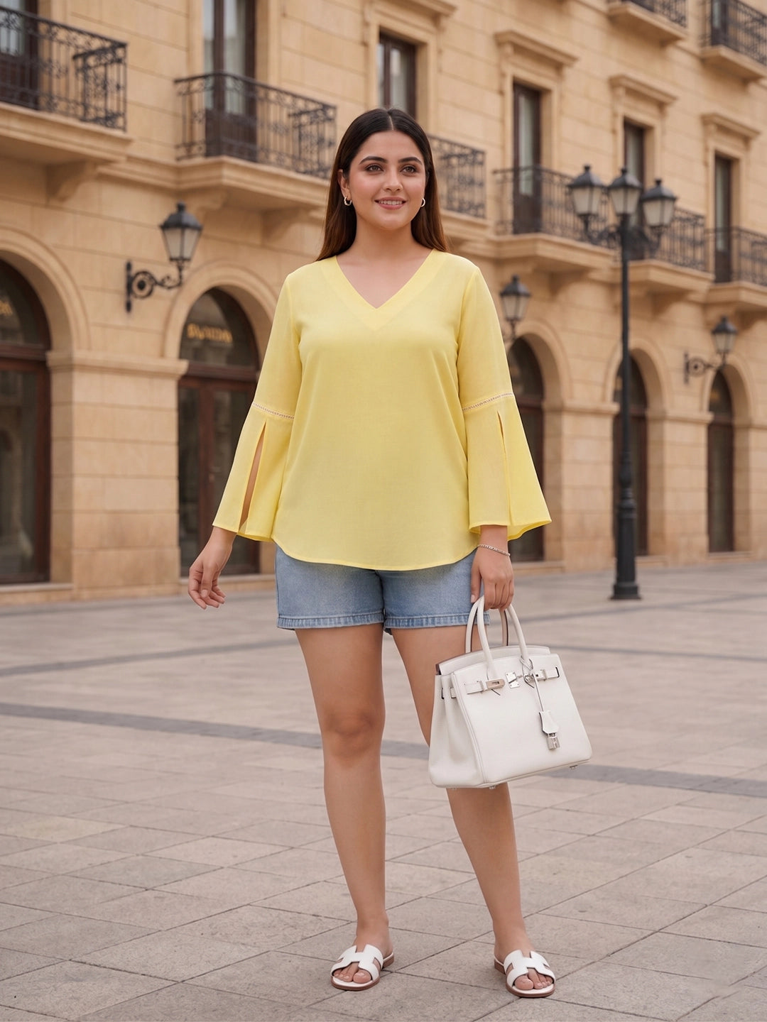 yellow mulmul top — styled look