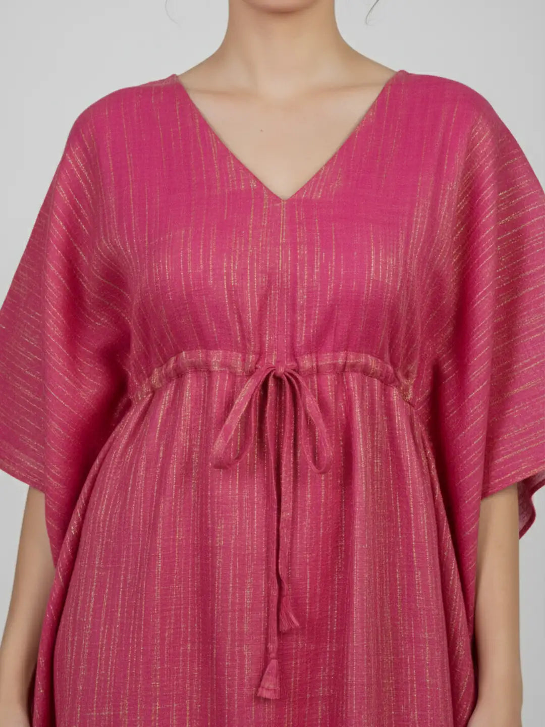 Magenta gold zari long kaftan