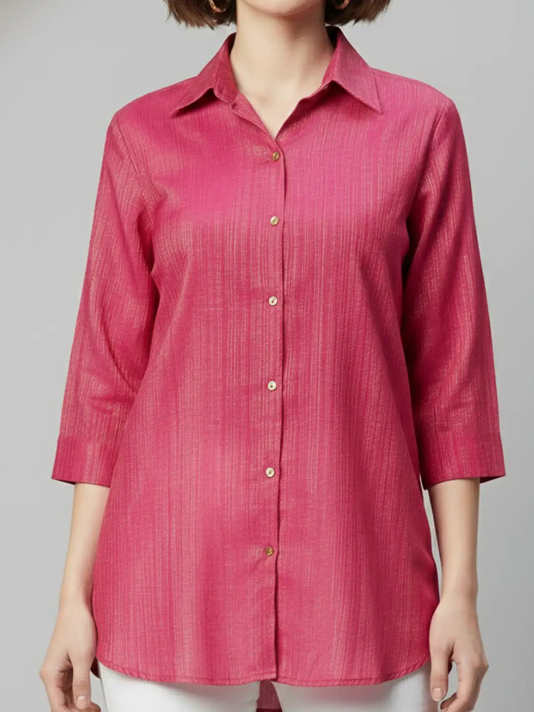 Magenta gold lurex shirt