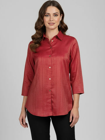 Red gold lurex shirt
