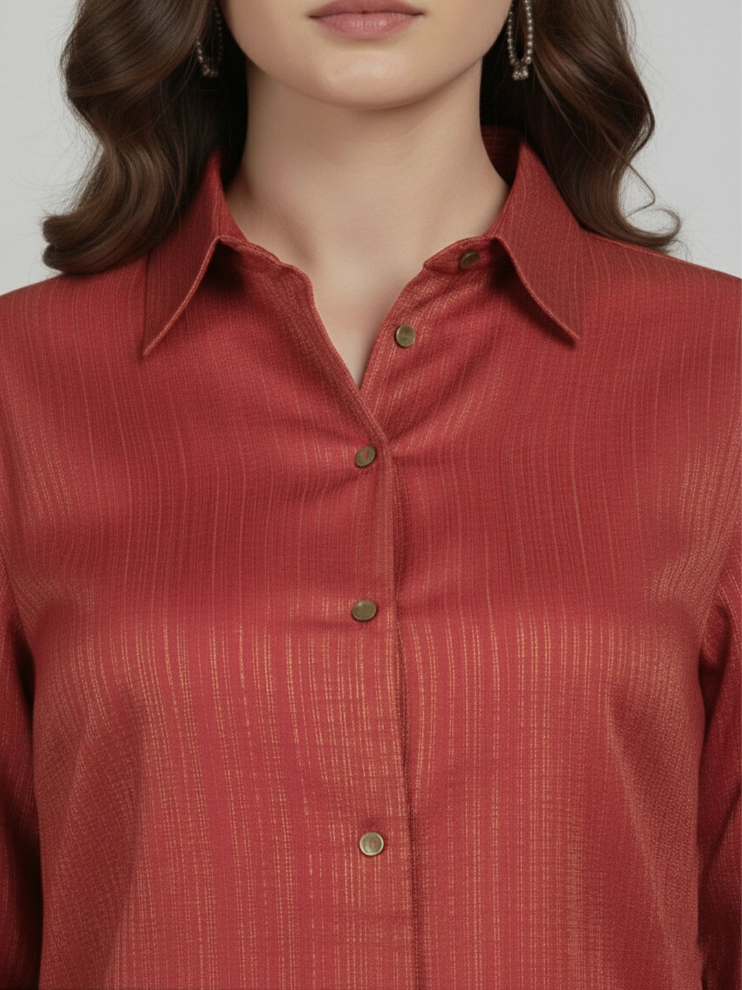 Red gold lurex shirt