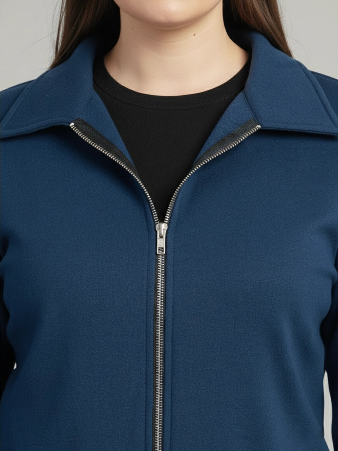 Teal longline fleece jacket