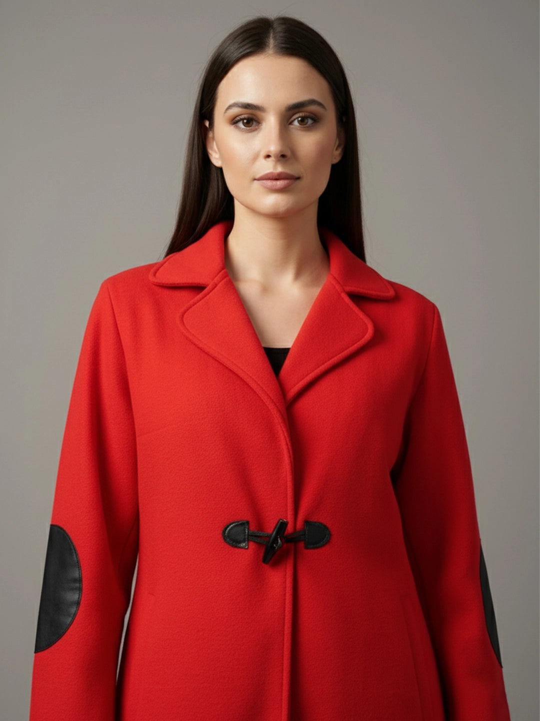 Red fleece long coat
