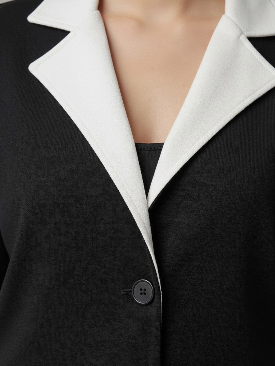 Dual-Tone Notch Collar Formal Blazer