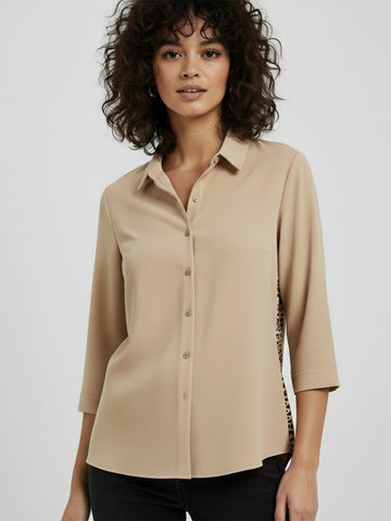 Beige leopard print shirt