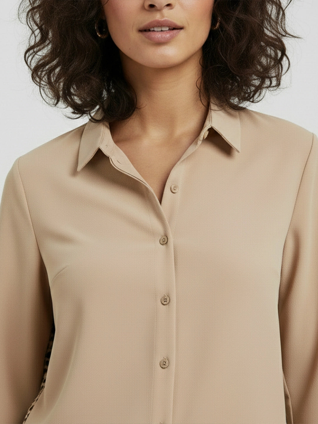 Beige leopard print shirt