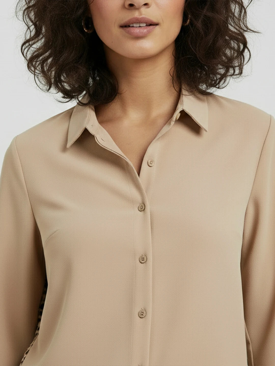 Beige leopard print shirt