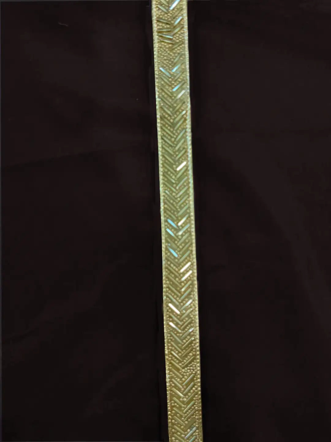 Brown silk blend top with lace embellishment