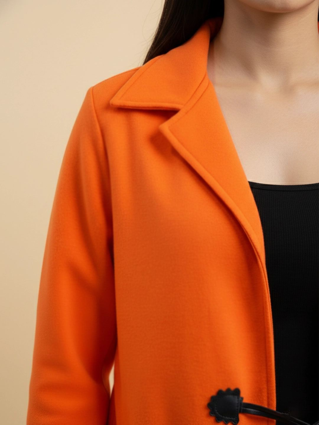 Orange longline fleece jacket