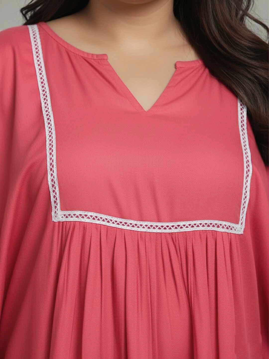 Peach rayon kaftan night dress