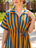 orange stripe cotton top — side view