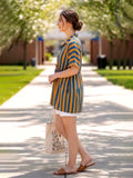 orange stripe cotton top — back view