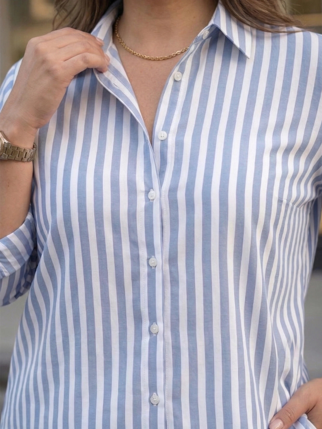 Blue stripe linen shirt