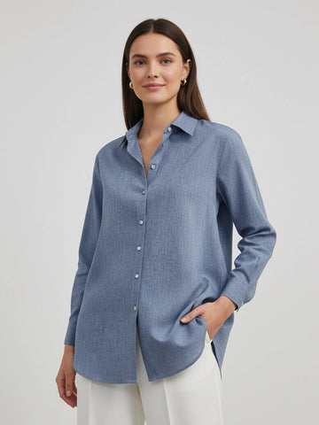 Blue linen shirt