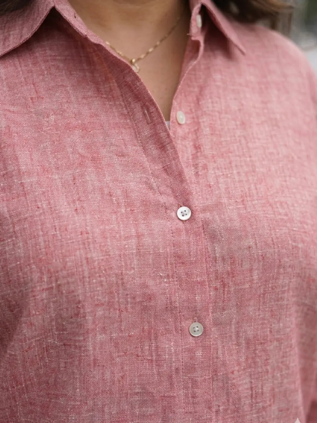 Solid red linen shirt