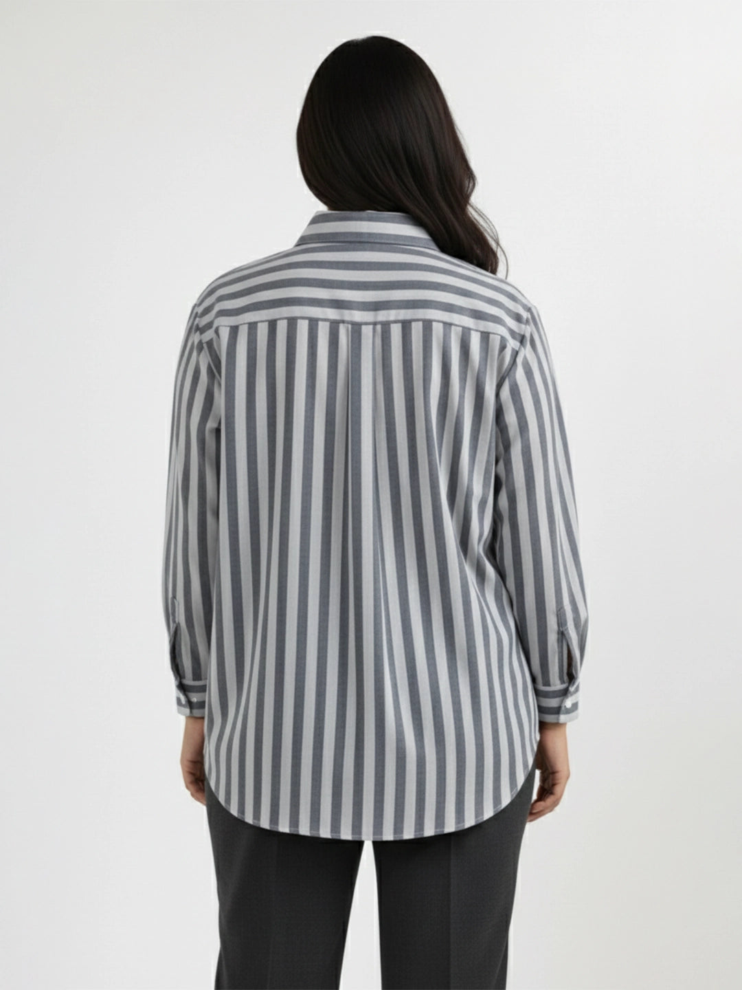 Grey stripe linen shirt
