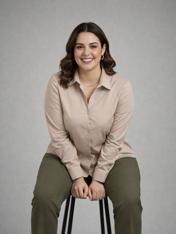 Beige poplin shirt