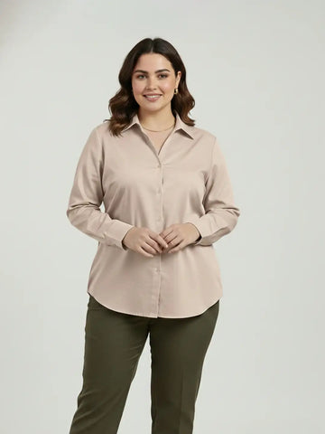 Beige poplin shirt