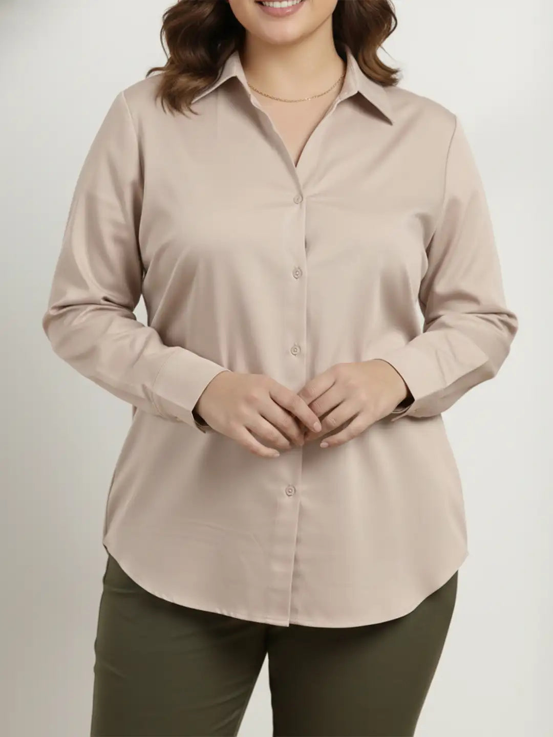 Beige poplin shirt