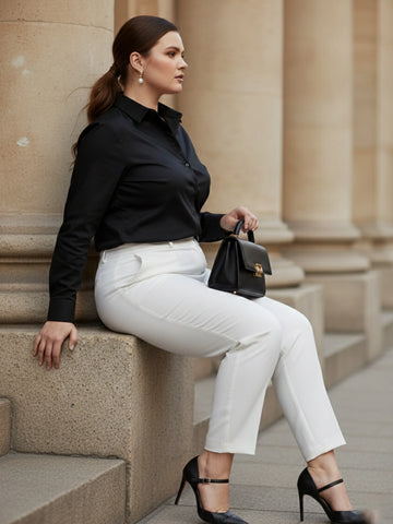 Black poplin shirt