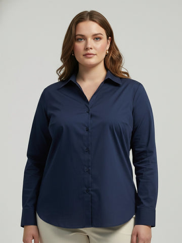 Navy poplin shirt