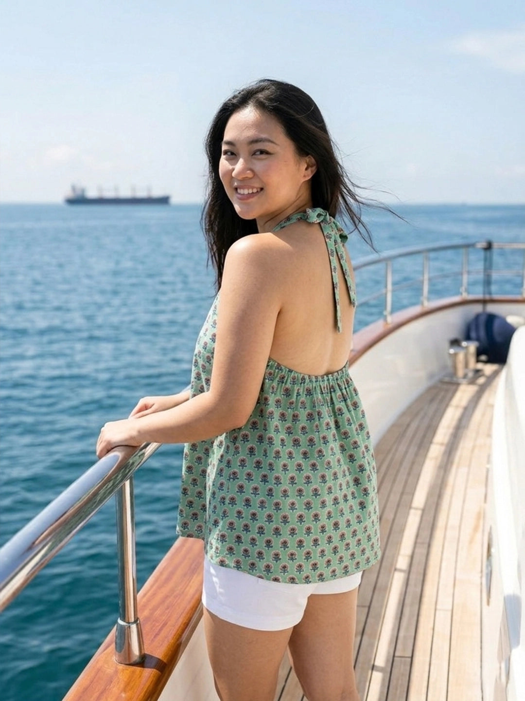 Halter neck cotton top