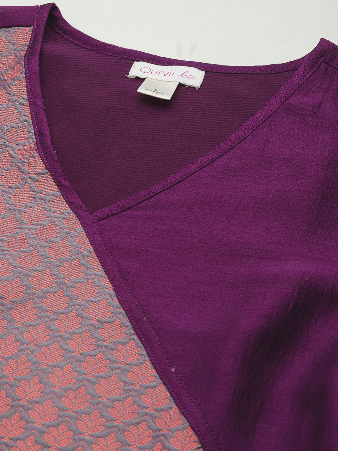 Burgundy Silk with Brocade yoke Party Dress