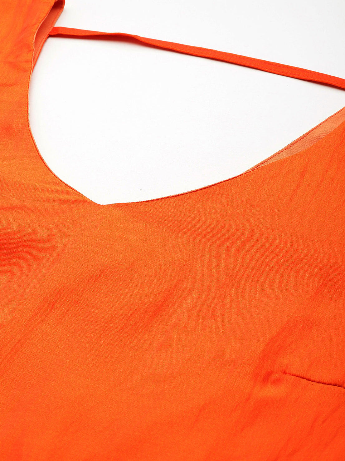 Orange silk A-line party dress