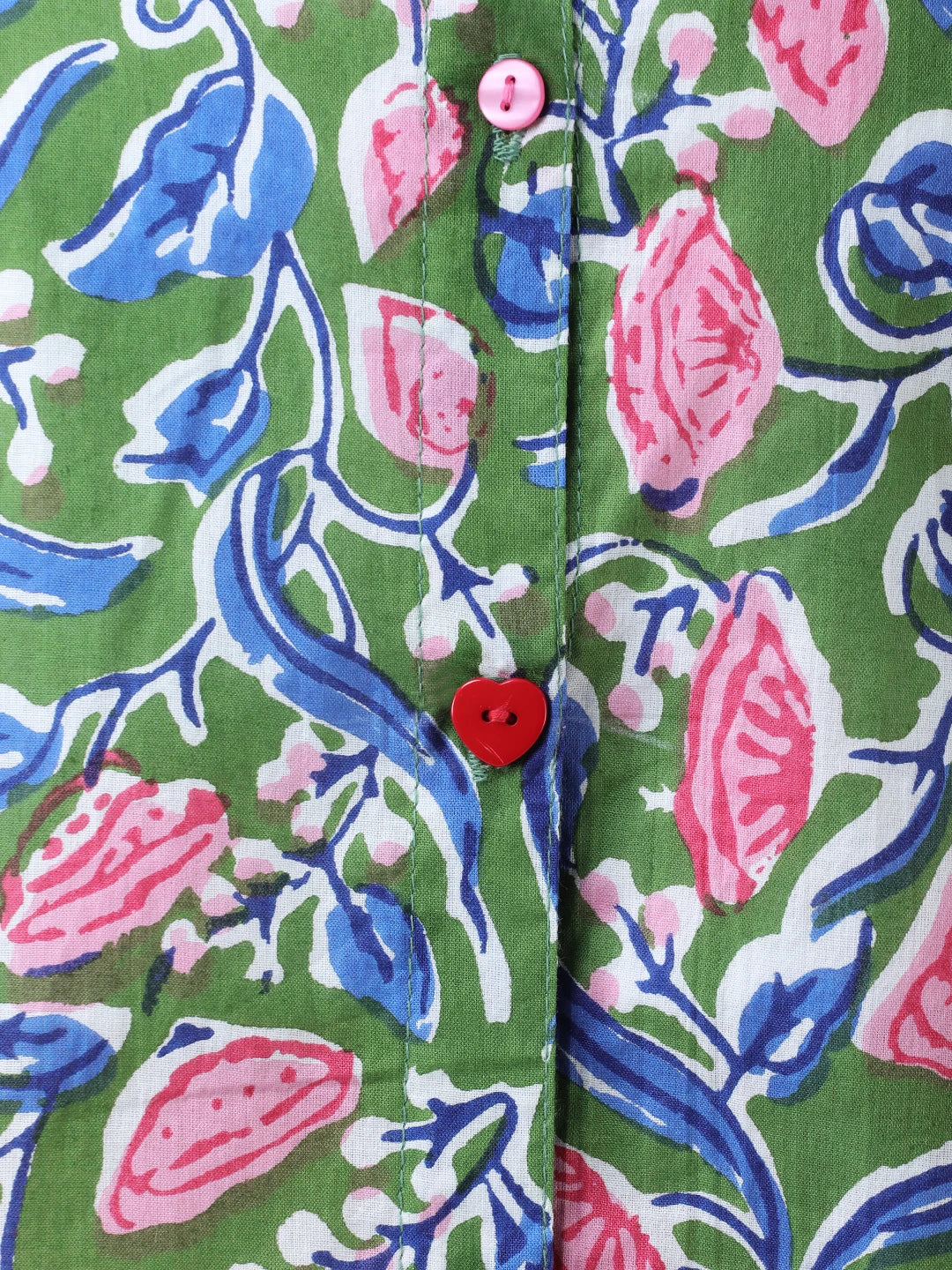 Green block print oversized shirt