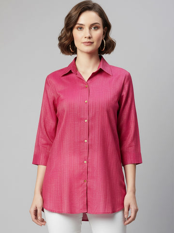 Magenta gold lurex shirt