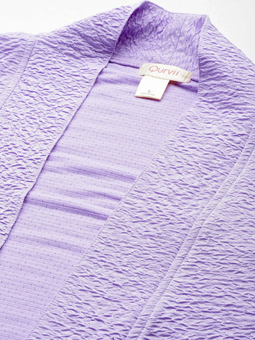 Purple shrug with full regular sleeves with pant co-ord set.