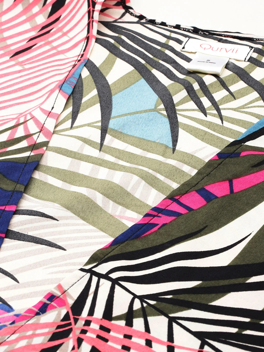 Multi colour tropical print shrug and pant co-ord sets.