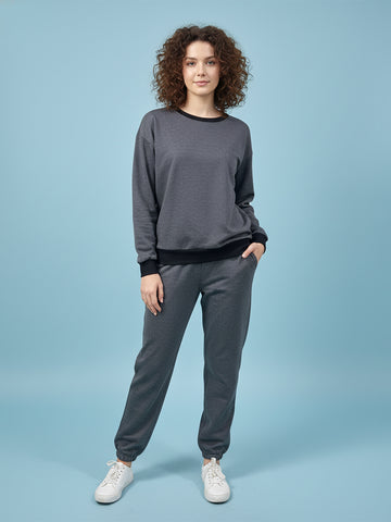 Gray fleece sweat shirt and joggers