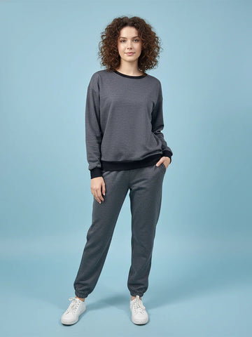 Gray fleece sweat shirt and joggers