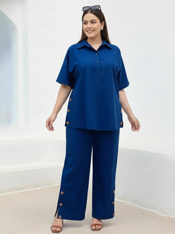 Royal blue poplin top and pant