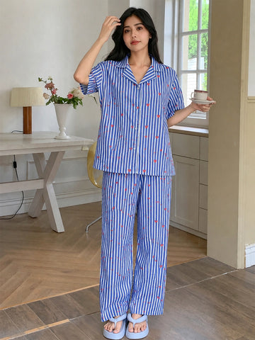 Blue heart stripe co-ordset