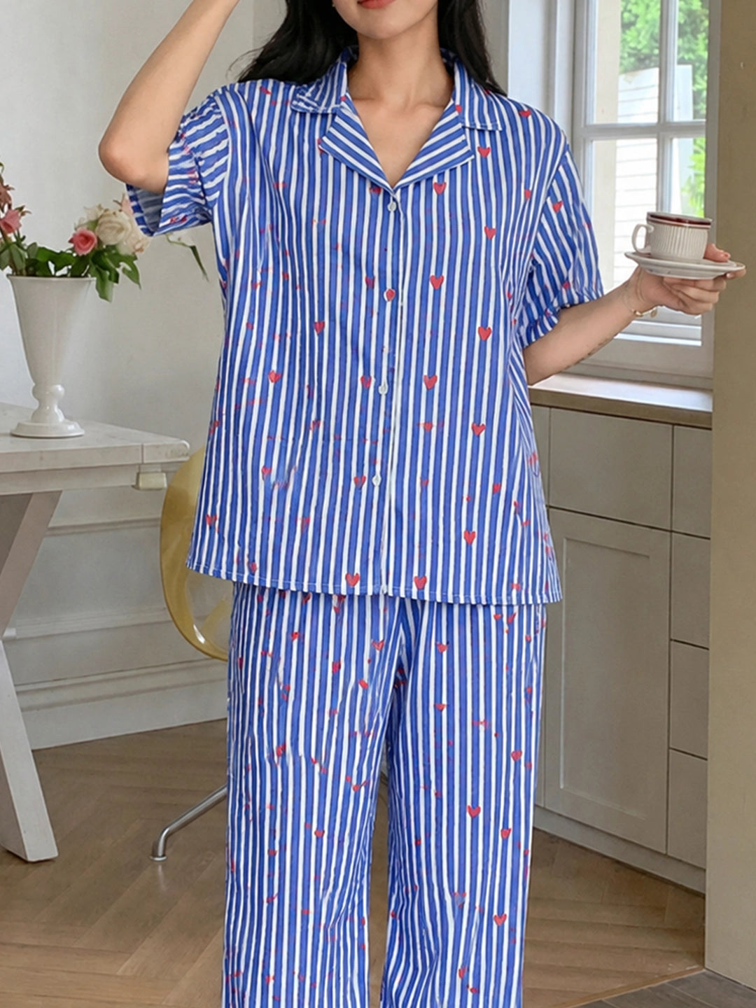 Blue heart stripe co-ordset